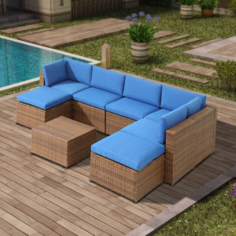 Bayou Breeze Aryan 4 Piece Rattan Sofa Seating Group With Cushions Reviews Wayfair