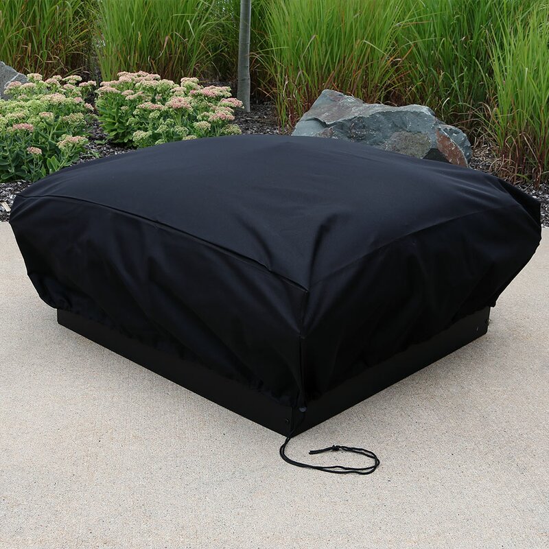 Freeport Park Heavy Duty Square Black Fire Pit Cover Reviews