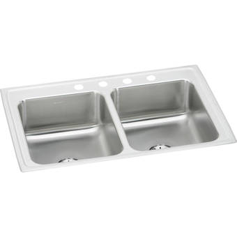 Elkay Lustertone 20 L X 19 W Drop In Kitchen Sink With Basket Strainer Wayfair