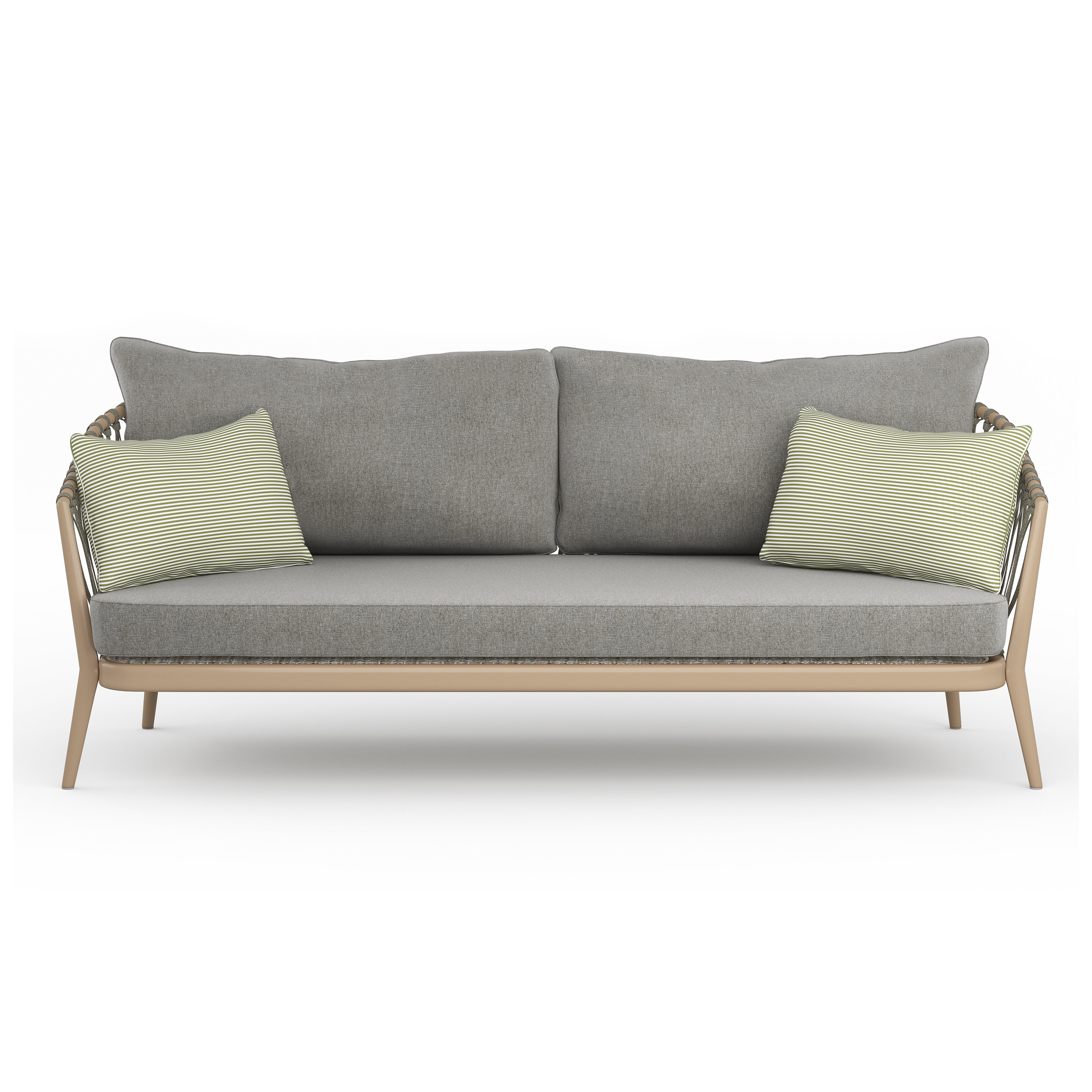 lexicon Dom credit Bayou Breeze Belize 75 inch Wide Contemporary Outdoor Sofa in Sand  DriftPolyester Fabric | Wayfair