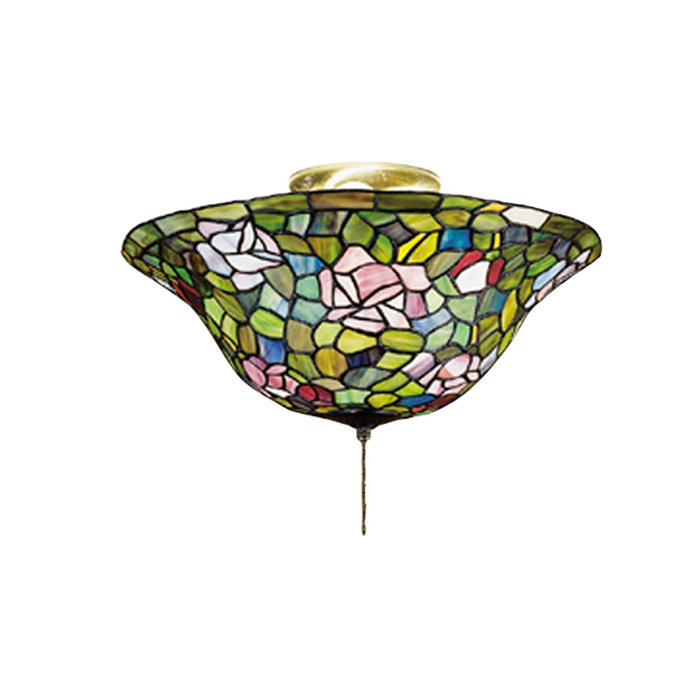 Tiffany Rosebush 3 Light Bowl Ceiling Fan Light Kit