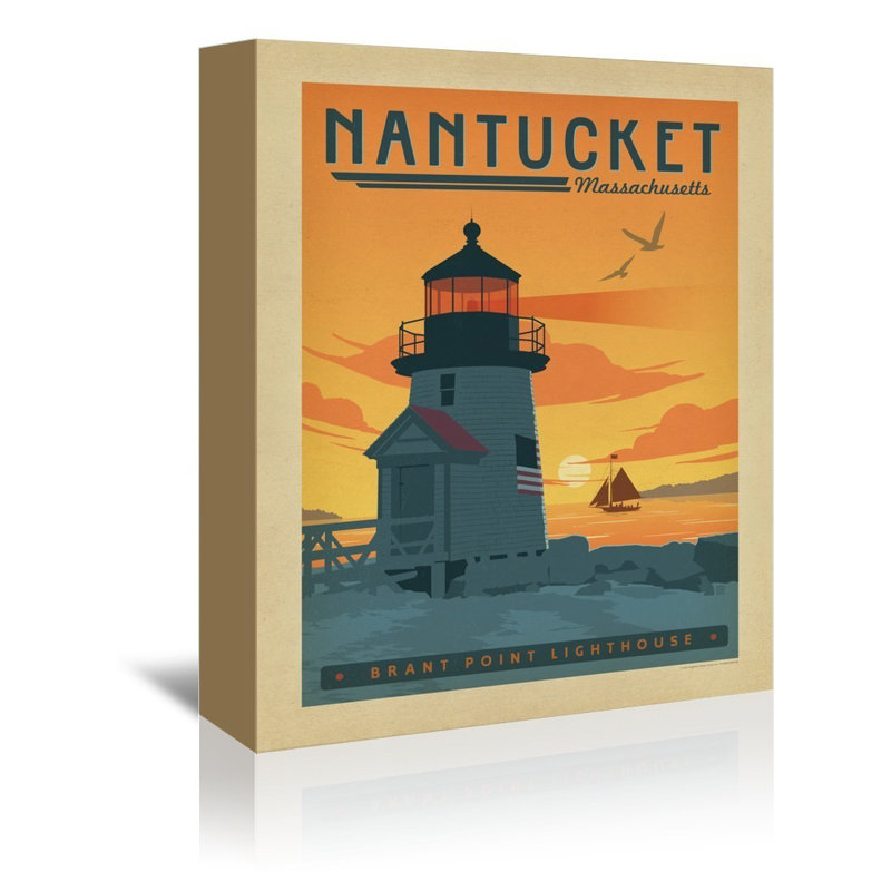 East Urban Home Nantucket Vintage Advertisement On Wrapped Canvas Wayfair