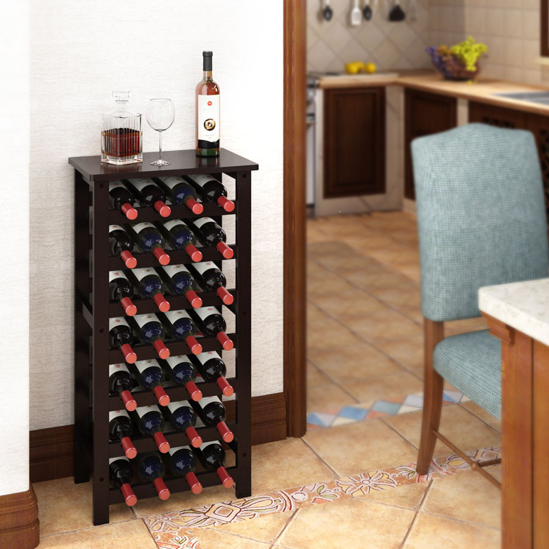Fox Flower 2 Tier Wine Rack 6 Bottles Tabletop Wine Holder Freestanding Wine Storage with Metal Wood Frame Countertop Wine Shelf for Home Bar Cabinet Pantry
