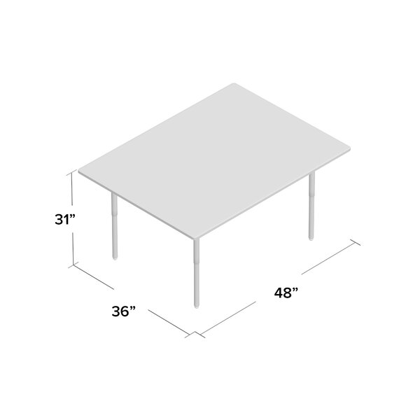 30 in. W x 72 in. D x 11 in. - 15 in. H. - Gray Jonti-Craft Ridgeline Kydz Rectangular Activity Table 