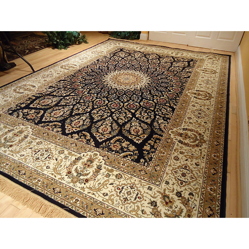 Astoria Grand Shanelle Living Room Hand Knotted Wool Navy Beige Rug Reviews Wayfair