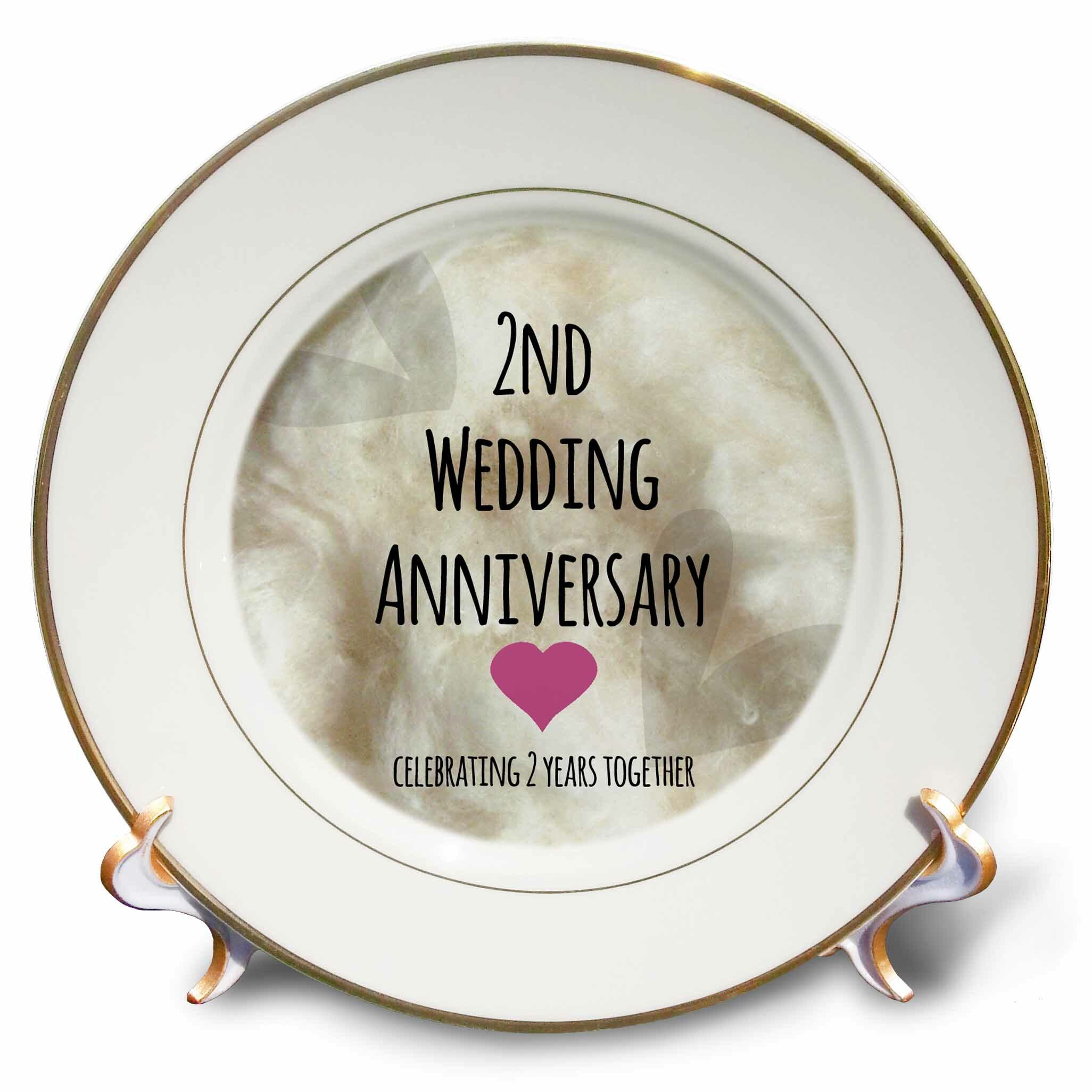 East Urban Home 2nd Wedding Anniversary Gift Cotton Celebrating 2 Years Together Second Anniversaries Porcelain Decorative Plate Wayfair