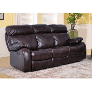 Market Garden Leather Reclining Sofa b..