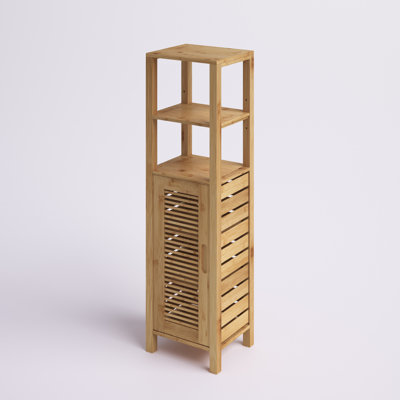 Ayden Solid Bamboo Wood 47" Tall Linen Cabinet