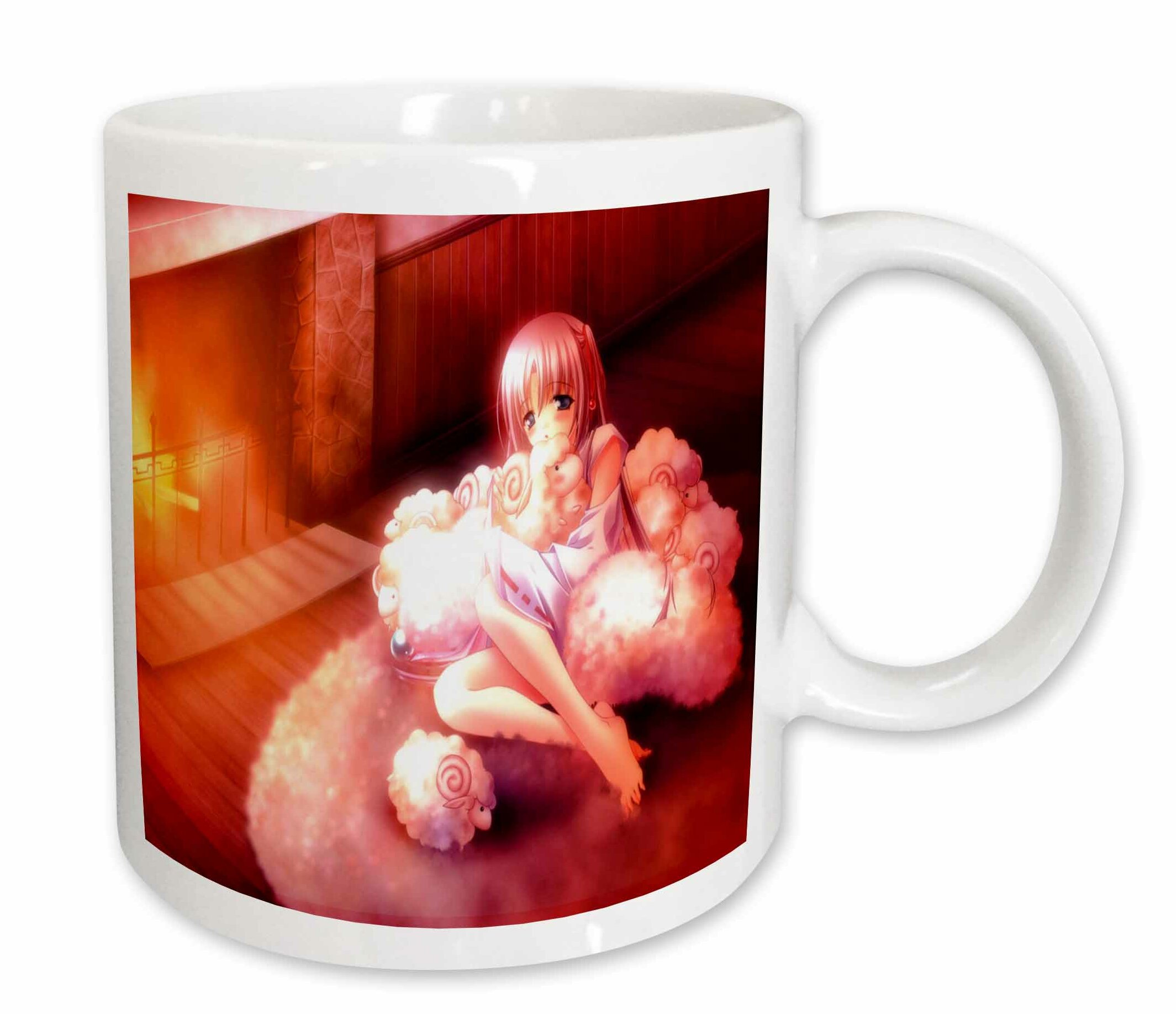 East Urban Home Anime Girl With Sheep Coffee Mug