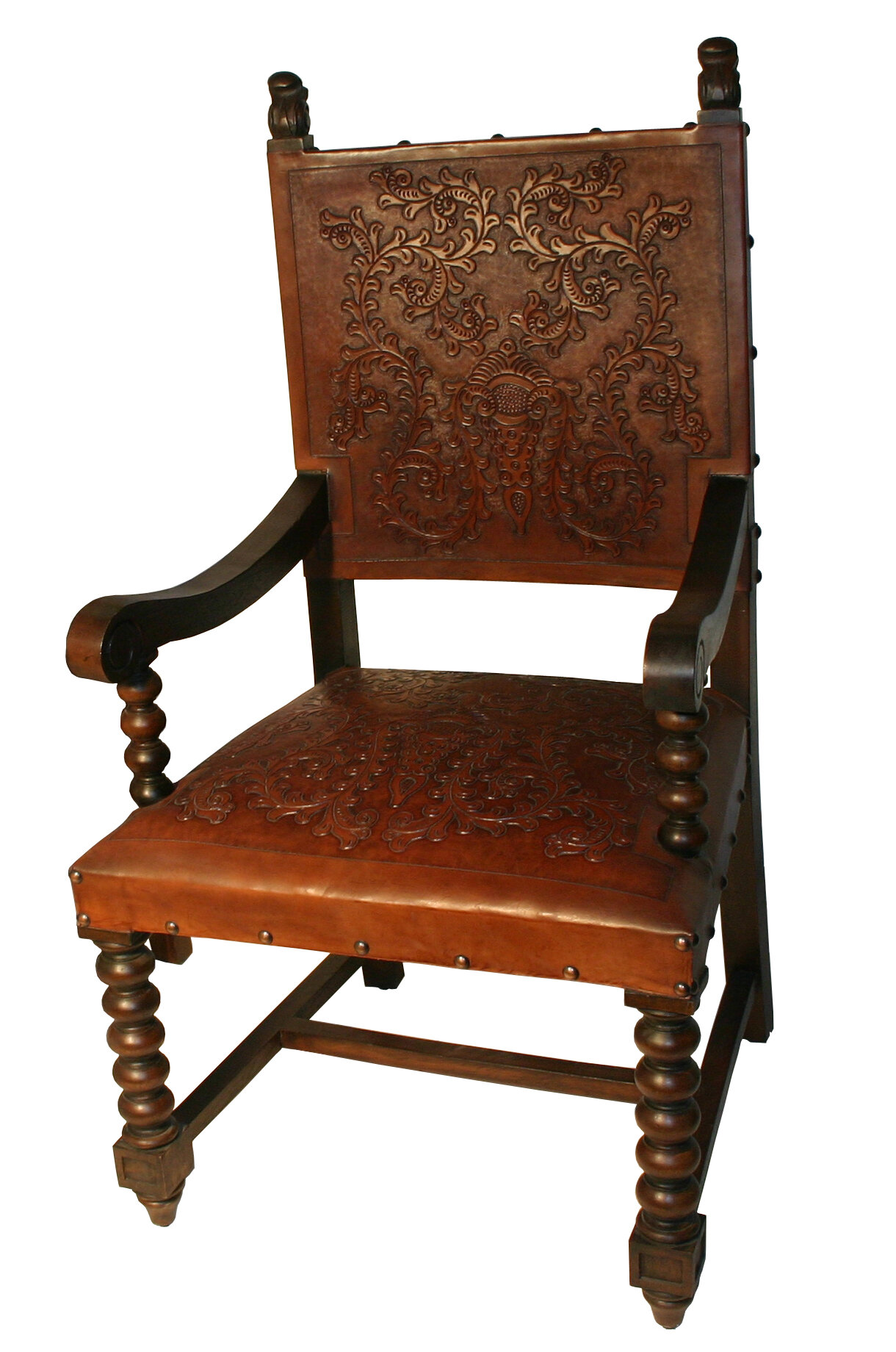 tooled leather chair seats