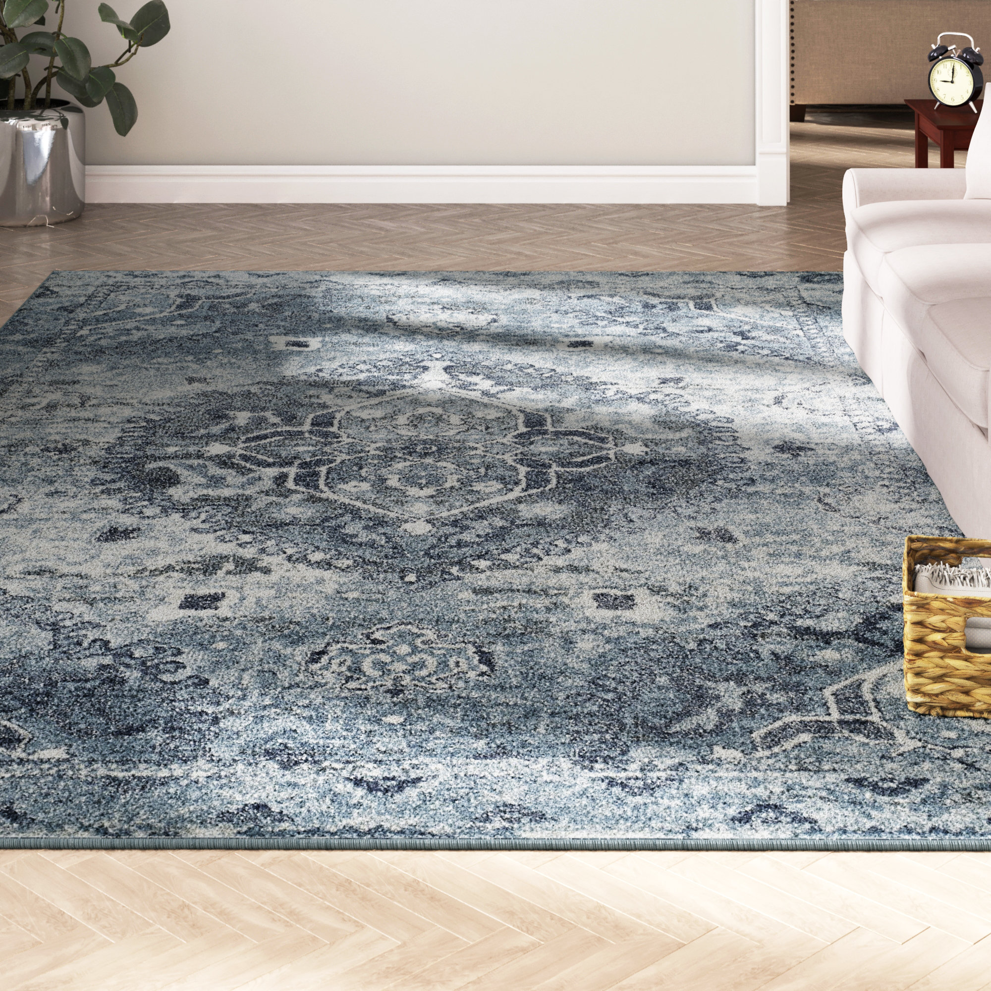 Darby Home Co Huck Oriental Blue Area Rug & Reviews Wayfair