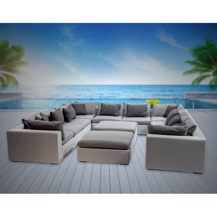 Brayden Studio Malani 12 Piece Sunbrella Sectional Seating Group