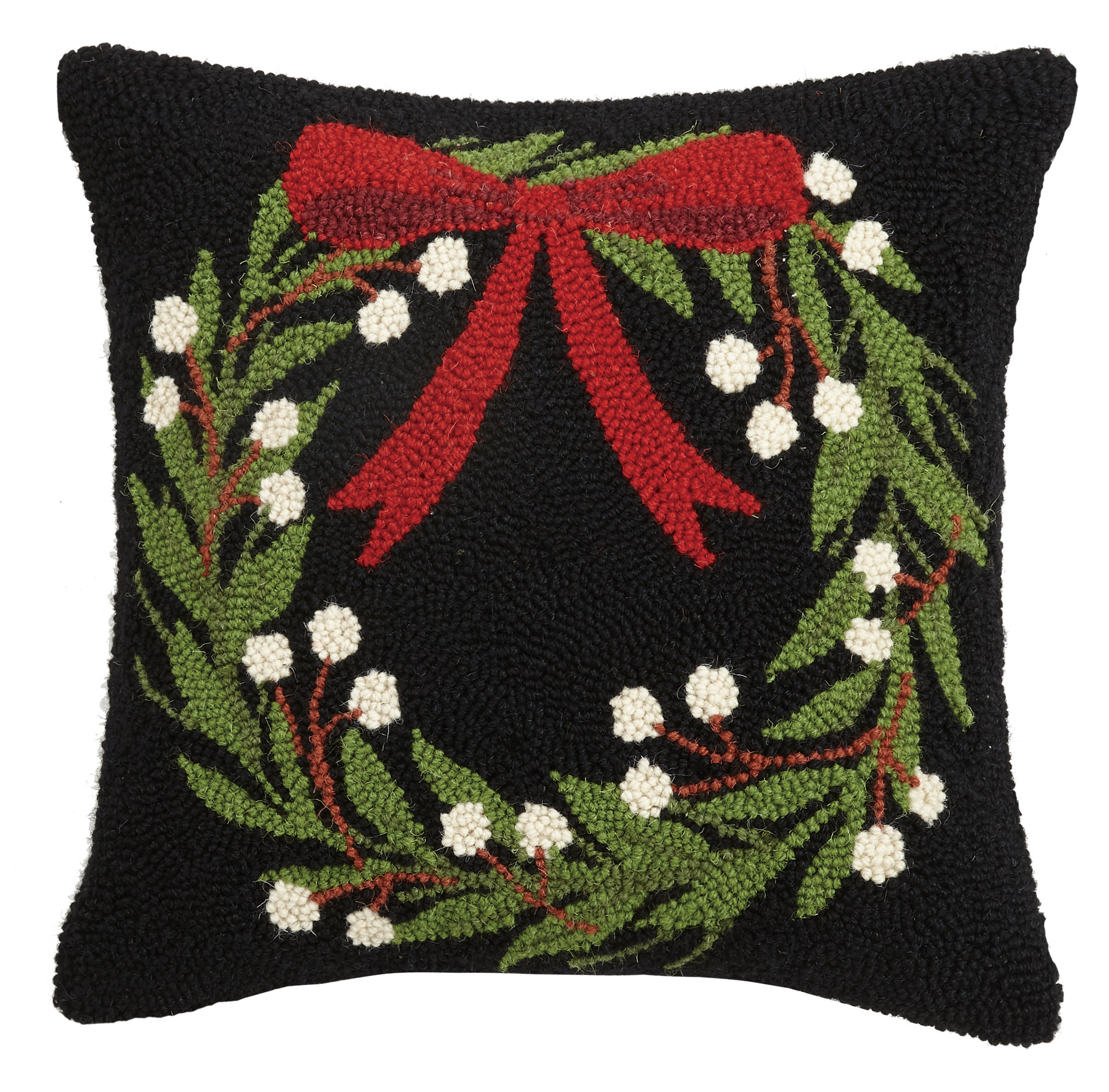 The Holiday Aisle Cabrillo Wreath Hook Wool Throw Pillow Wayfair
