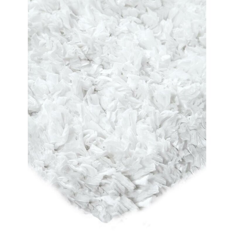 white shag bath rug