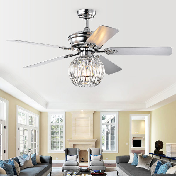 House Of Hampton Pitman 5 Blade Lighted Ceiling Fan With Remote 5 Blade Lighted Ceiling Fan