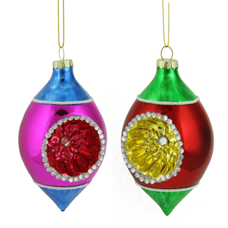 Festive Productions 6 Pack Red Teardrop Bauble Decoration Shiny//Matt//Glitter