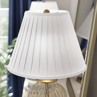 Box Pleat Lamp Shades Wayfair Round Box Pleat 16 Linen Bell Lamp Shade
