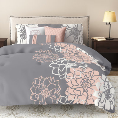 Lola 7 Piece Floral Cotton Comforter Set
