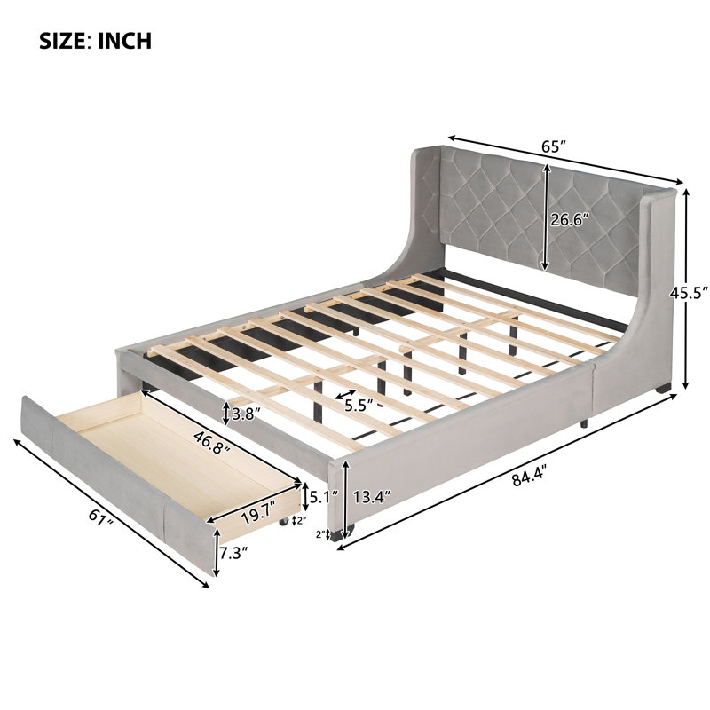 Mercer41 Darcy-Leigh Upholstered Storage Bed & Reviews | Wayfair