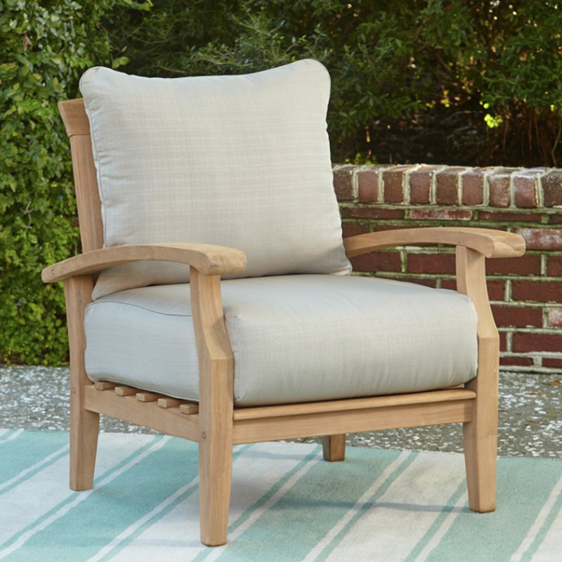 Summerton Teak Patio Chair With Cushions Reviews Joss Main