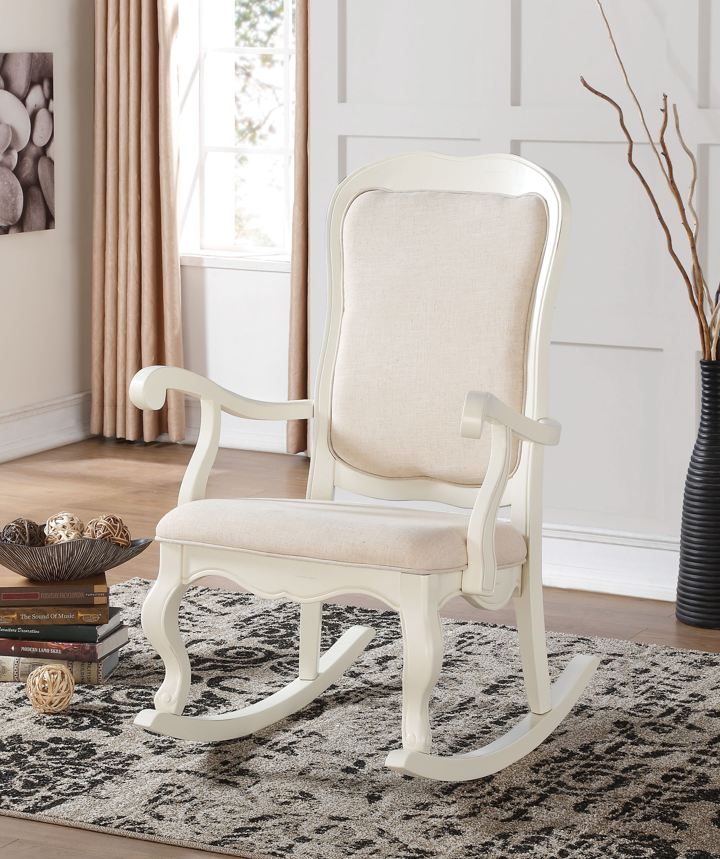 cream rocking chair