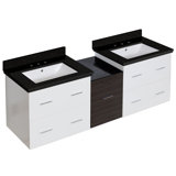 Phoebe Drilling Wall Mount 62 Rectangle Double Bathroom Vanity Set by Orren Ellis