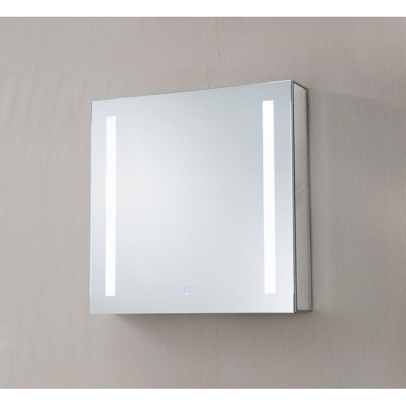 Orren Ellis Collum Recessed Or Surface Mount 1 Doors Medicine Cabinet With 2 Adjustable Shelves And Led Lighting Reviews Wayfair