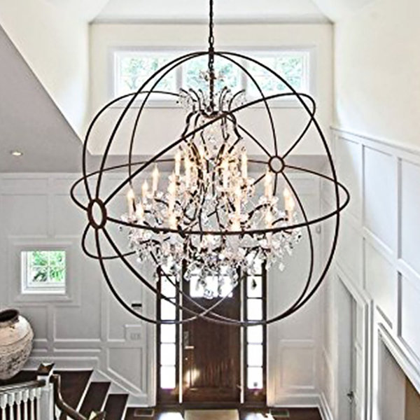 foyer orb chandelier