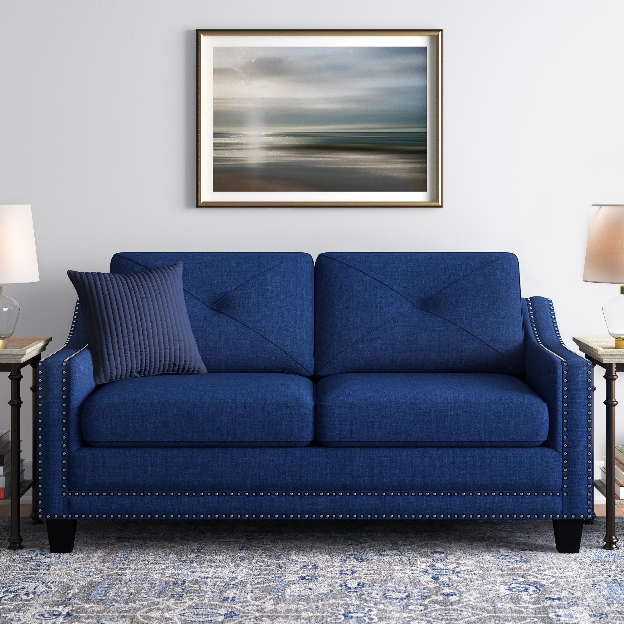 Lugent 64” Square Arm Loveseat with Reversible Cushions