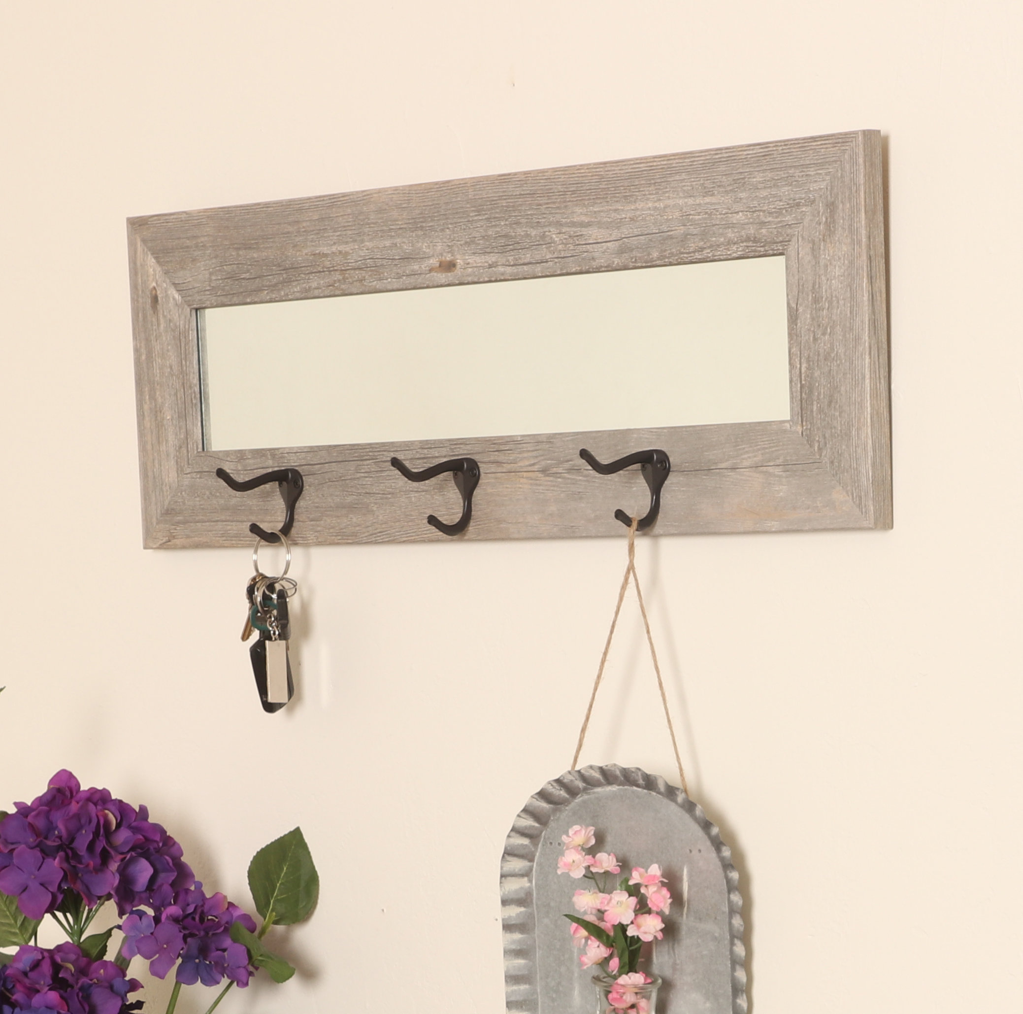 Gracie Oaks Zada Barnwood Wall Mounted Coat Rack Wayfair