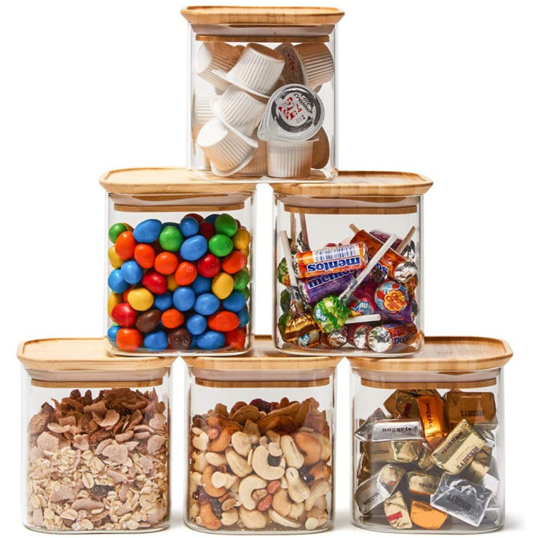 Kitchen Glass Airtight Wood Lid Storage Jar Candy Rice Food Canister Container Kitchen Glass Airtight Wood Lid Storage Jar Candy Rice Food Canister Container