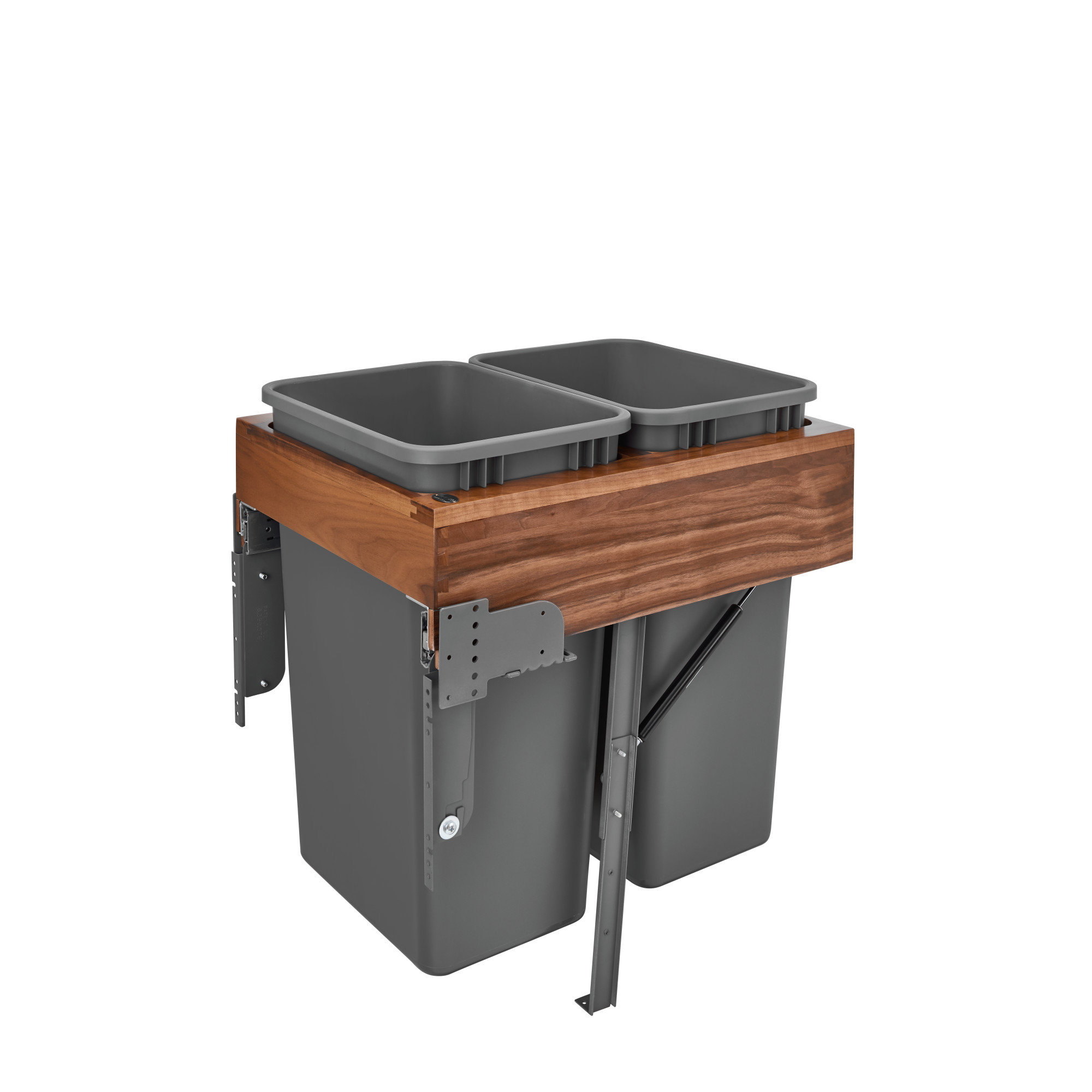 Rev A Shelf 12 5 Gallon Top Mount Walnut Waste Container Pull Out