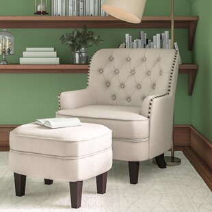 elroy wingback chair and ottoman alcott hill fabric