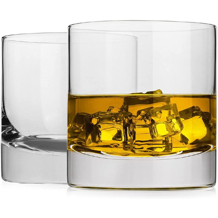 12oz Set of 2 - Seamless Design Thick Weighted Bottom Lead Free Hand Blown Crystal Premium Whiskey Glasses Bourbon and Old Fashioned Cocktails Perfect for Scotch