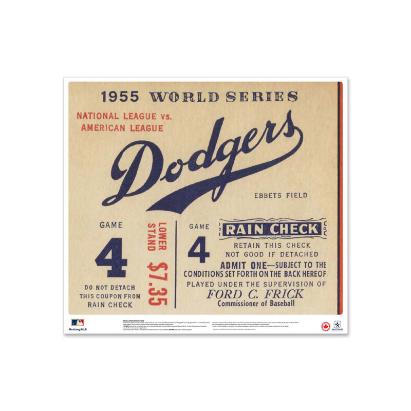 Mustang Products Brooklyn Dodgers 1955 World Series Ticket Stub Wall Decal Wayfair