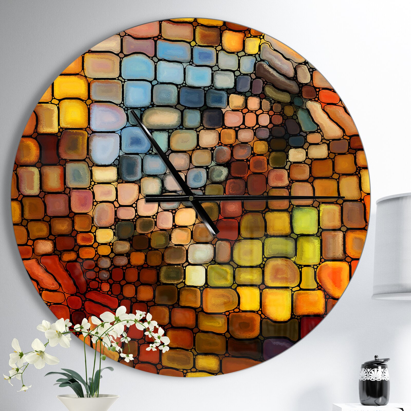 Oversized Dreaming of Stained Glass Wall Clock