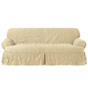 Matelasse Damask T-Cushion Sofa Slipcover