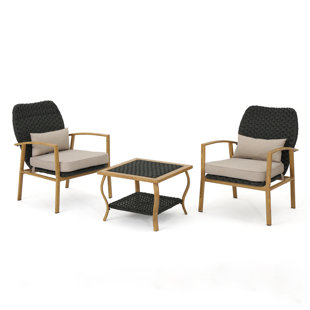 View Zaanstad 3 Piece Conversation Set with Cushions