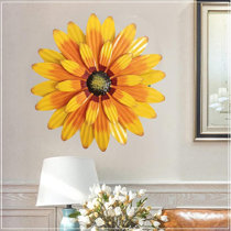CALANTA Handmade Ceramic Sunflower Hanging Wall Decor 3D Wall Decorations for Bedroom Living Room White 3.5 CALANTA Handmade Ceramic Sunflower Hanging Wall Decor 3D Wall Decorations for Bedroom Living Room White 3.5