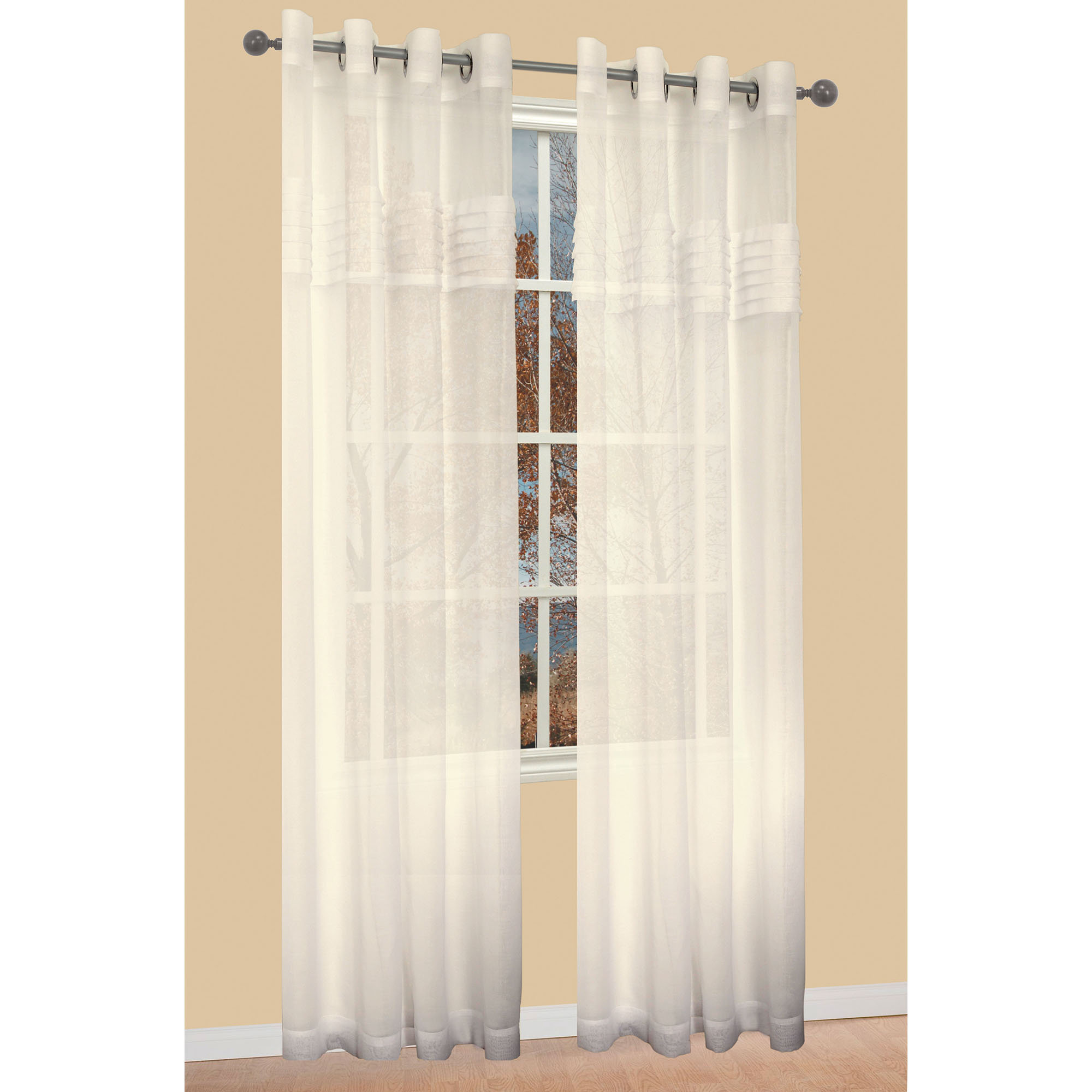 Famous Home Fashions Tuxedo Solid Sheer Grommet Single Curtain Panel Wayfair