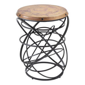 Global Views Rustic Top Ring End Table Global Views Rustic Top Ring End Table