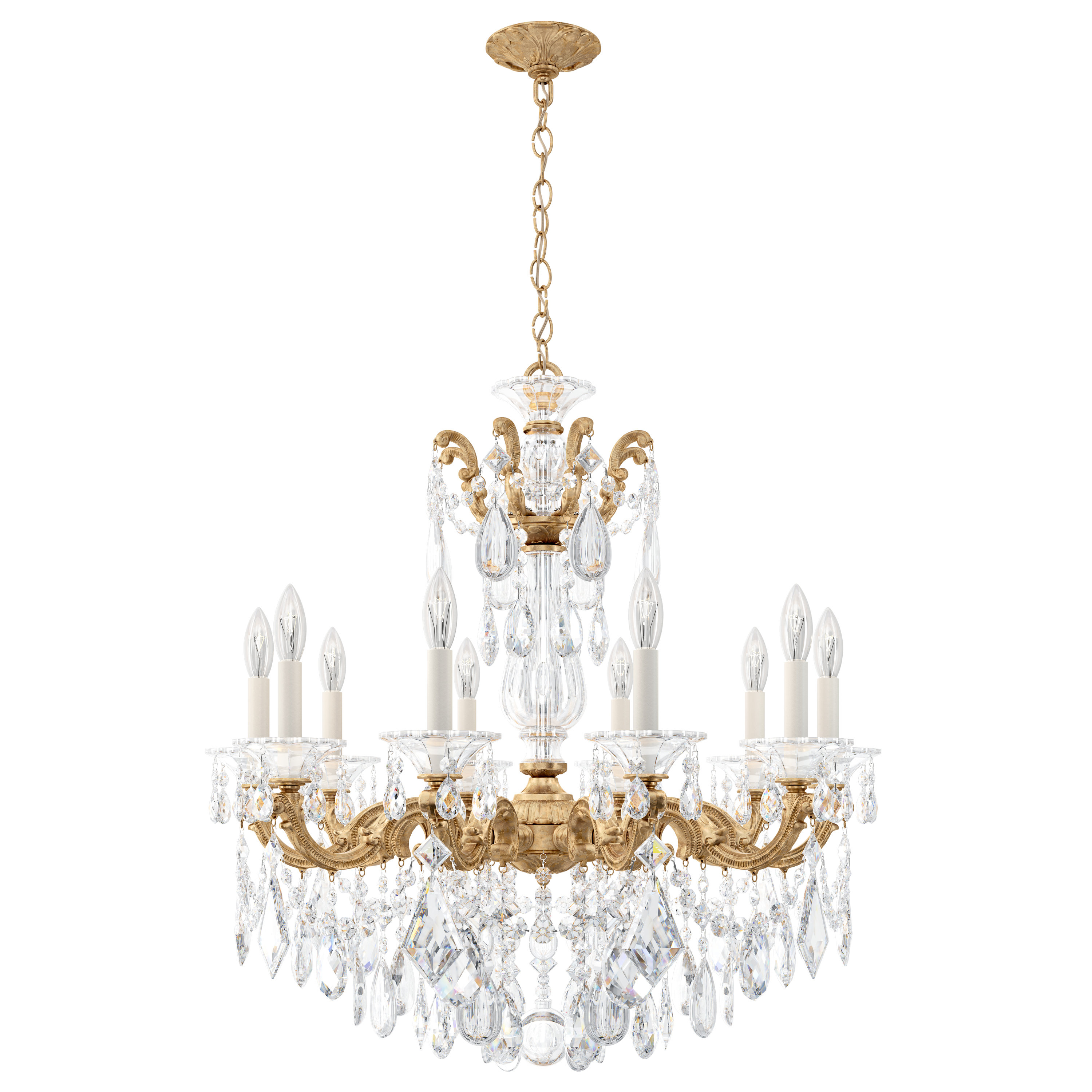 Schonbek La Scala 10 Light Candle Style Classic Traditional Chandelier With Crystal Accents Wayfair