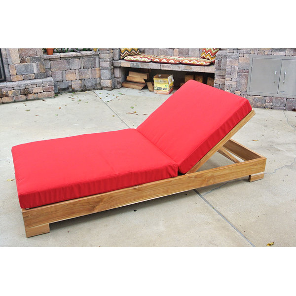 Willow Creek Designs Pacific Reclining Teak Chaise Lounge With Cushion And Table Wayfair