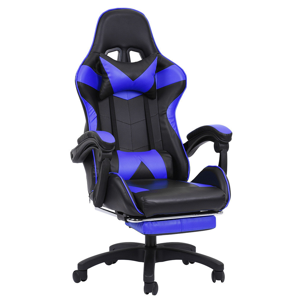 gaming chair with footrest and reclining backrest