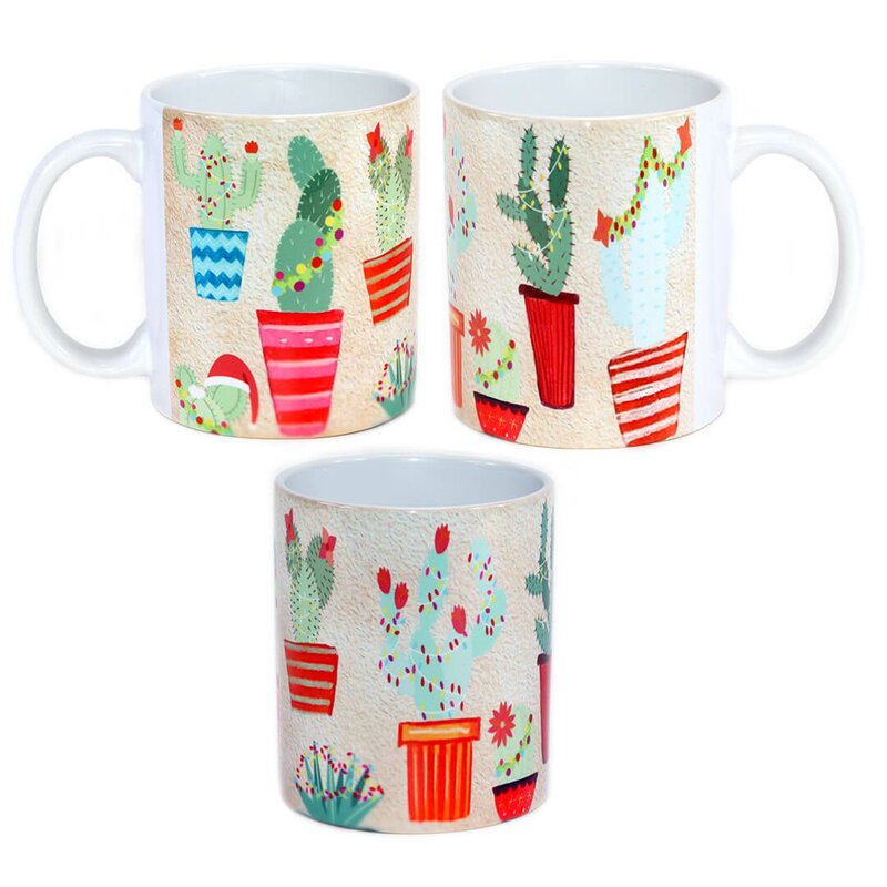 The Holiday Aisle Doraville Christmas Lights Cactus Coffee Mug Wayfair