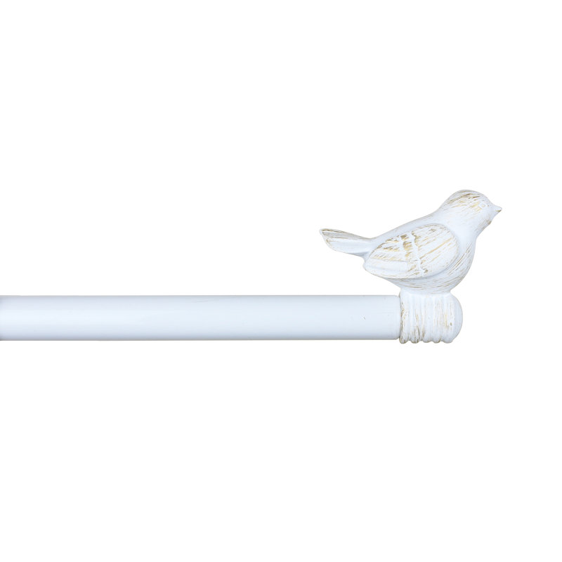 Prejean Bird Adjustable Drapery Single Curtain Rod Hardware Set