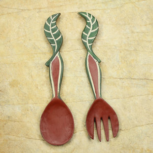 Fork Spoon Wall Decor Wayfair Nourishment Hand Crafted African Wood Spoon And Fork Wall Décor Set Of 2