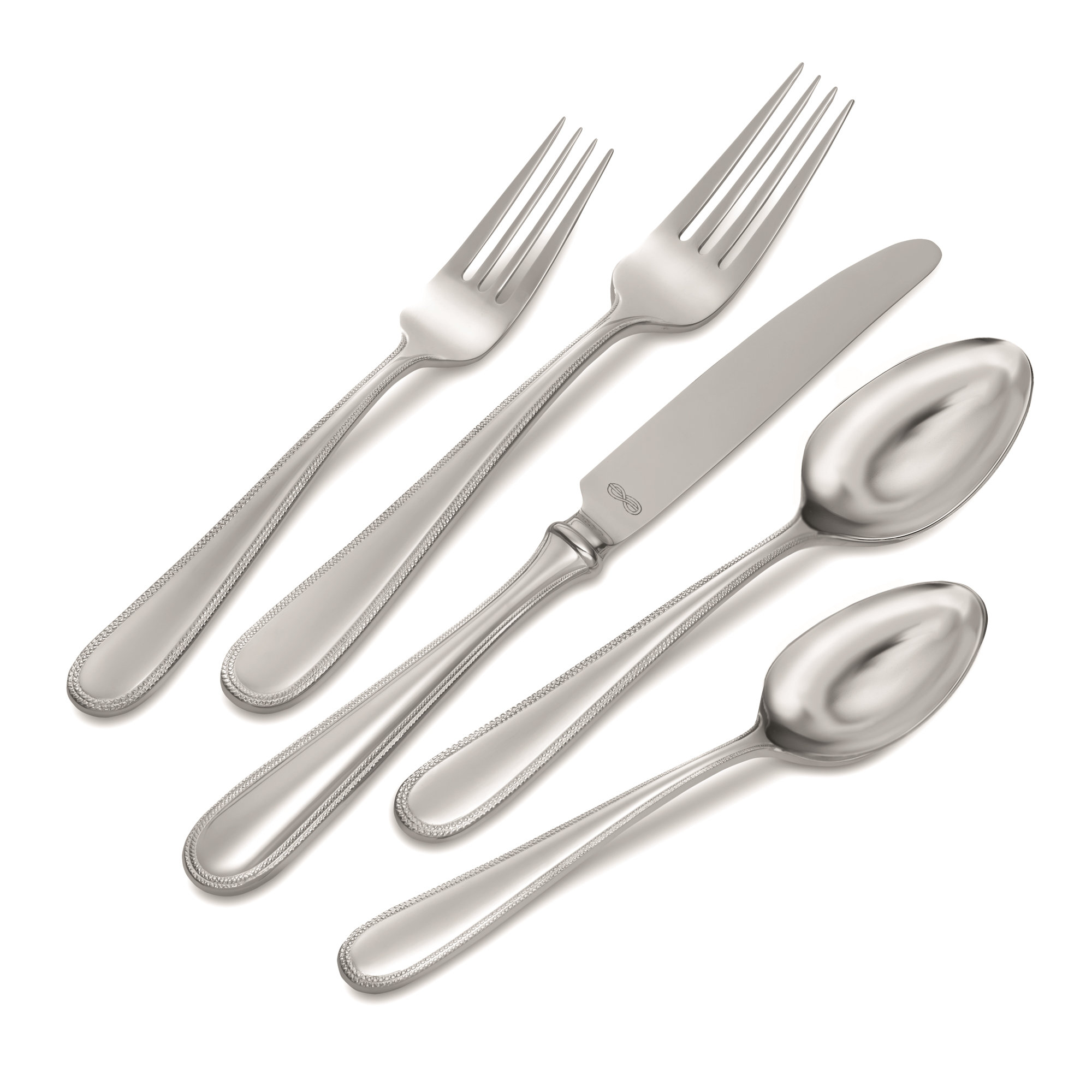 Vera Wang Infinity 5 Piece 18 10 Stainless Steel Flatware Set Service For 1 Wayfair Ca