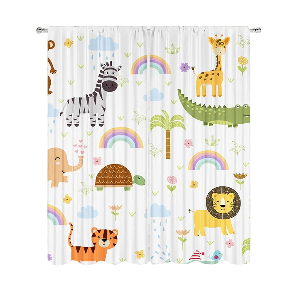 Sunside Sails Jungle Wildlife Zoo Animal Curtain Baby Bedroom Boy Child ...