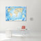 World Map Frozen - Spanish Graphic Art on Canvas in Blue
